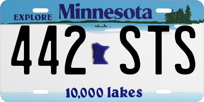 MN license plate 442STS