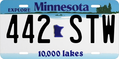 MN license plate 442STW