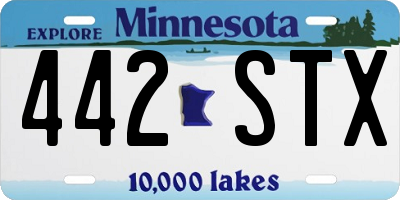 MN license plate 442STX