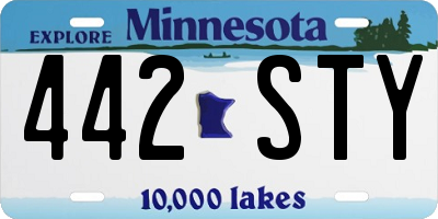 MN license plate 442STY