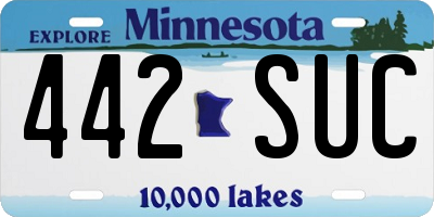MN license plate 442SUC