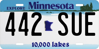 MN license plate 442SUE