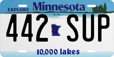 MN license plate 442SUP