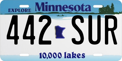 MN license plate 442SUR