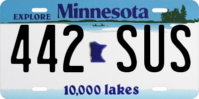 MN license plate 442SUS