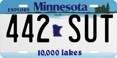 MN license plate 442SUT