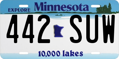 MN license plate 442SUW