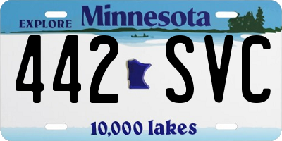 MN license plate 442SVC
