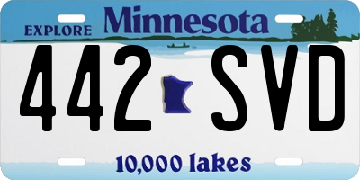 MN license plate 442SVD