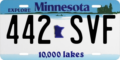 MN license plate 442SVF