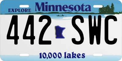 MN license plate 442SWC