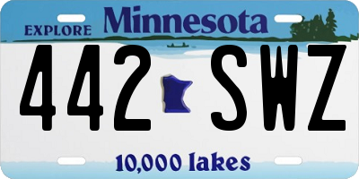 MN license plate 442SWZ