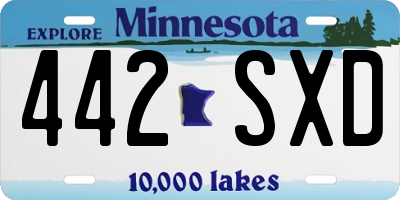 MN license plate 442SXD