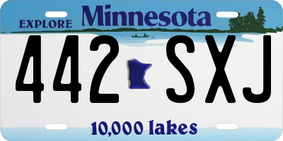 MN license plate 442SXJ