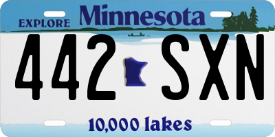 MN license plate 442SXN