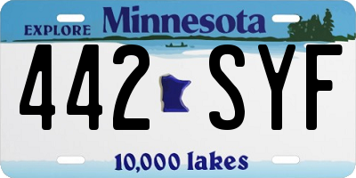 MN license plate 442SYF