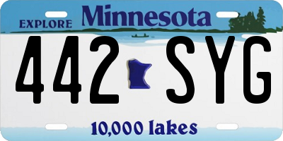 MN license plate 442SYG