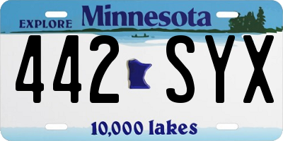 MN license plate 442SYX