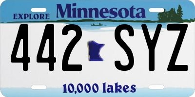 MN license plate 442SYZ