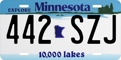 MN license plate 442SZJ