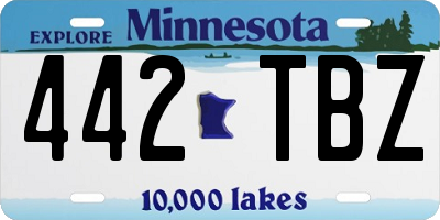MN license plate 442TBZ