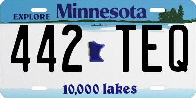 MN license plate 442TEQ