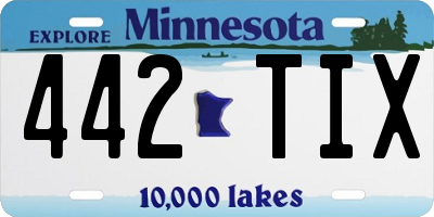 MN license plate 442TIX
