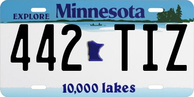 MN license plate 442TIZ