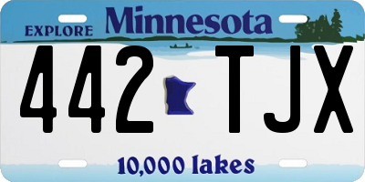 MN license plate 442TJX