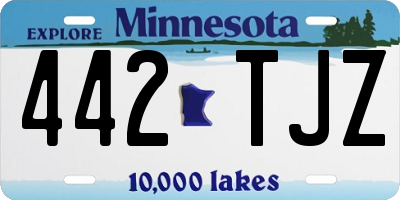 MN license plate 442TJZ