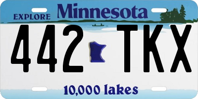 MN license plate 442TKX