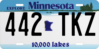 MN license plate 442TKZ
