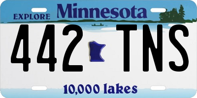 MN license plate 442TNS