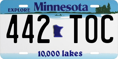 MN license plate 442TOC
