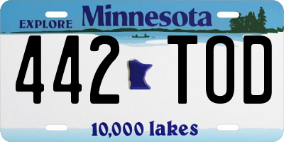 MN license plate 442TOD