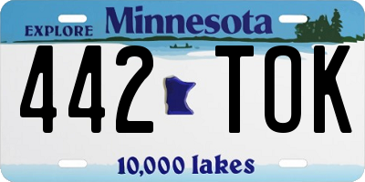 MN license plate 442TOK