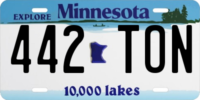MN license plate 442TON