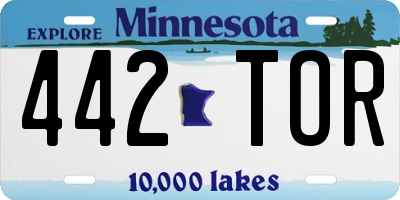 MN license plate 442TOR