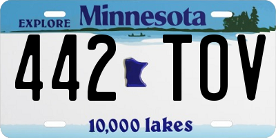 MN license plate 442TOV