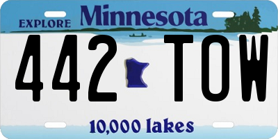 MN license plate 442TOW