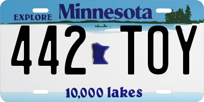 MN license plate 442TOY