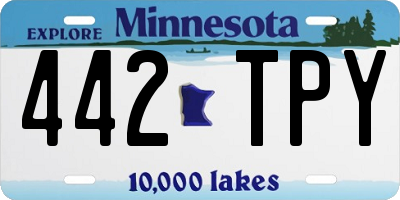 MN license plate 442TPY