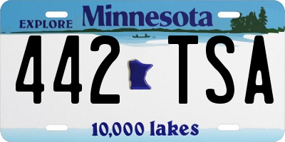 MN license plate 442TSA