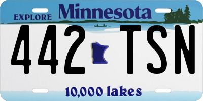 MN license plate 442TSN
