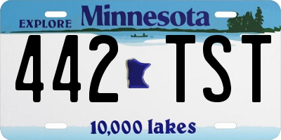 MN license plate 442TST