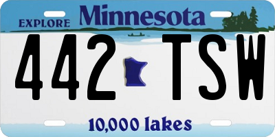 MN license plate 442TSW