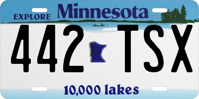 MN license plate 442TSX