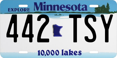MN license plate 442TSY