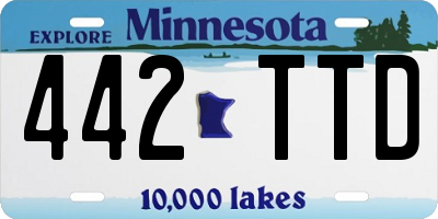 MN license plate 442TTD