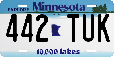 MN license plate 442TUK